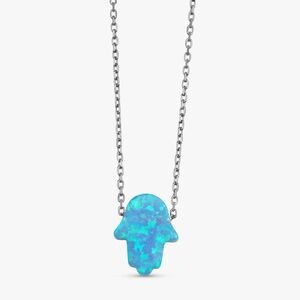 SALE📍📍📍Blue Opal Hamsa Necklace 925 sterling silver